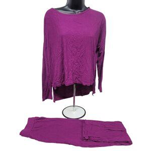 Kimberly Ultra Soft Lounge Set Plum Long Sleeve Top & Pants M